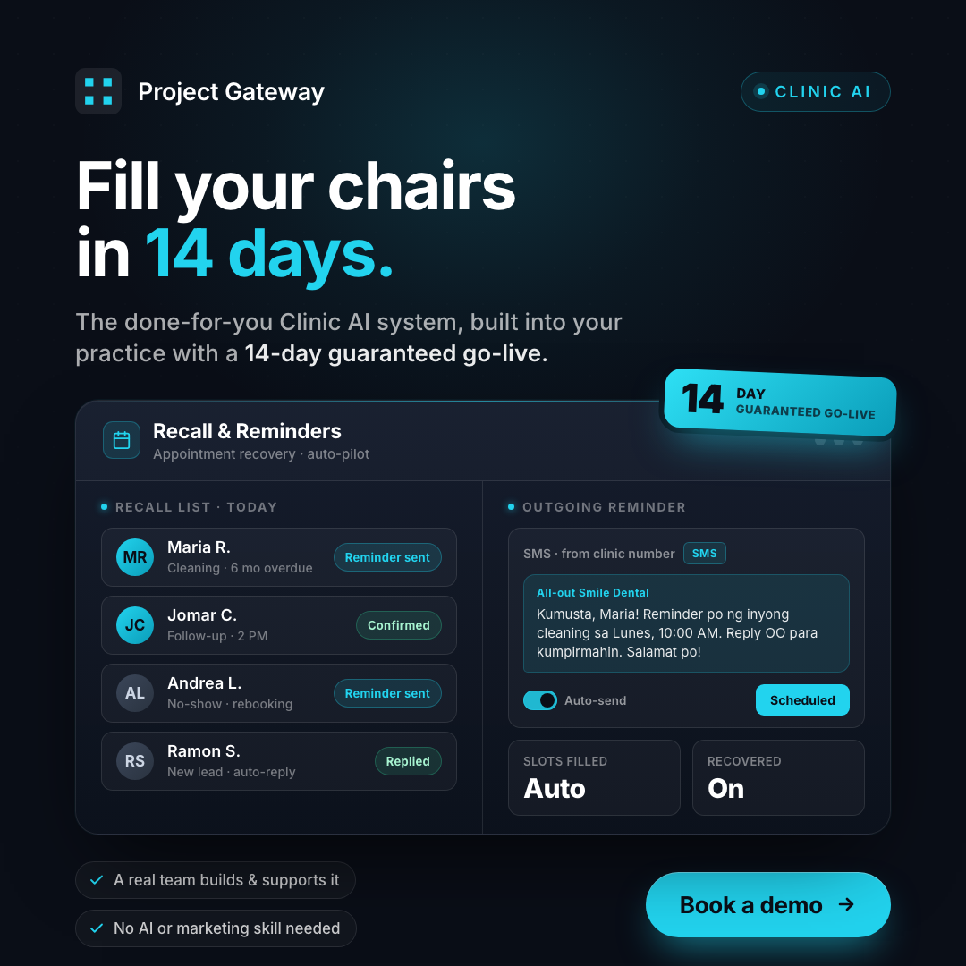 Project Gateway dental clinic ad — Playbook