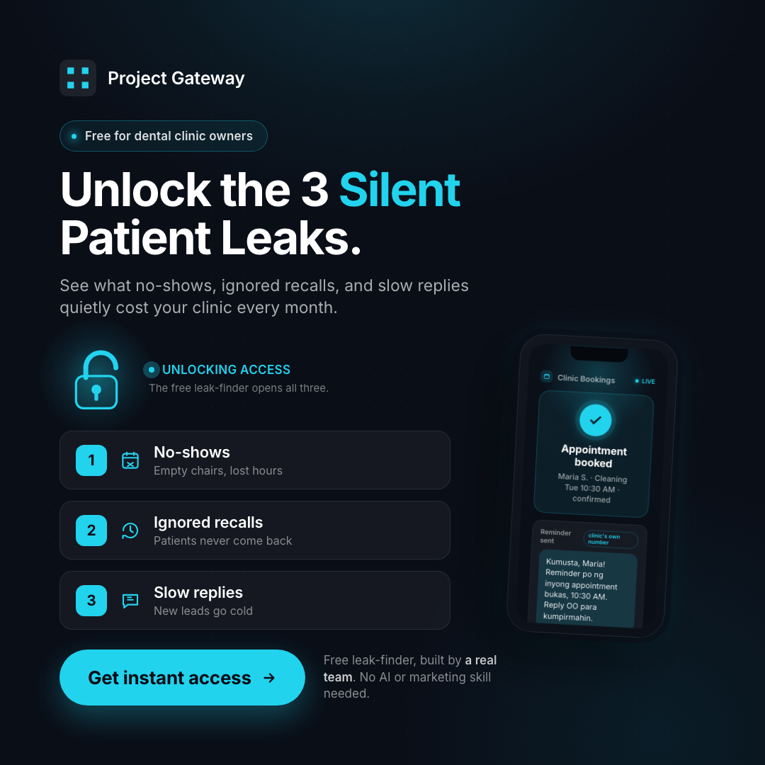 Project Gateway dental clinic ad — Lead Magnet