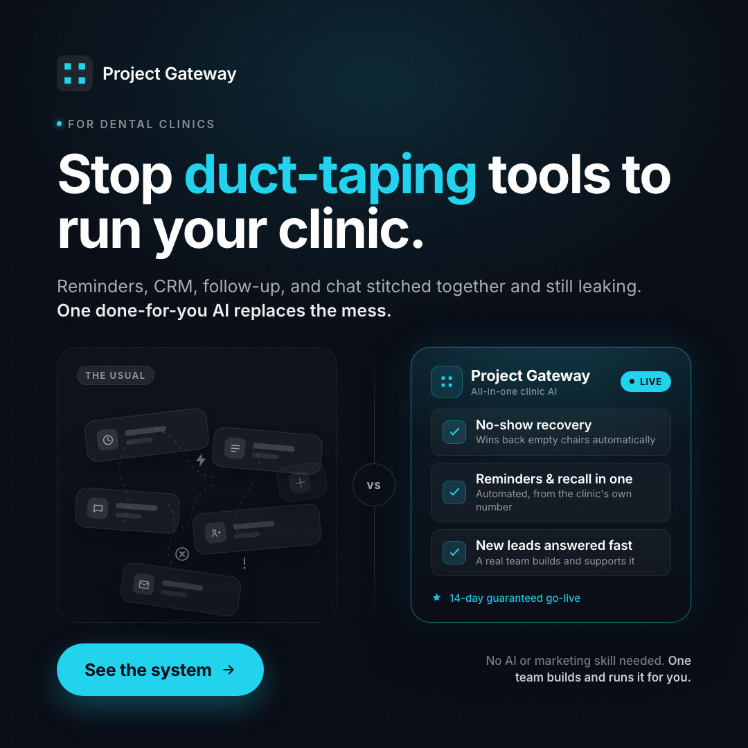 Project Gateway dental clinic ad — Comparison