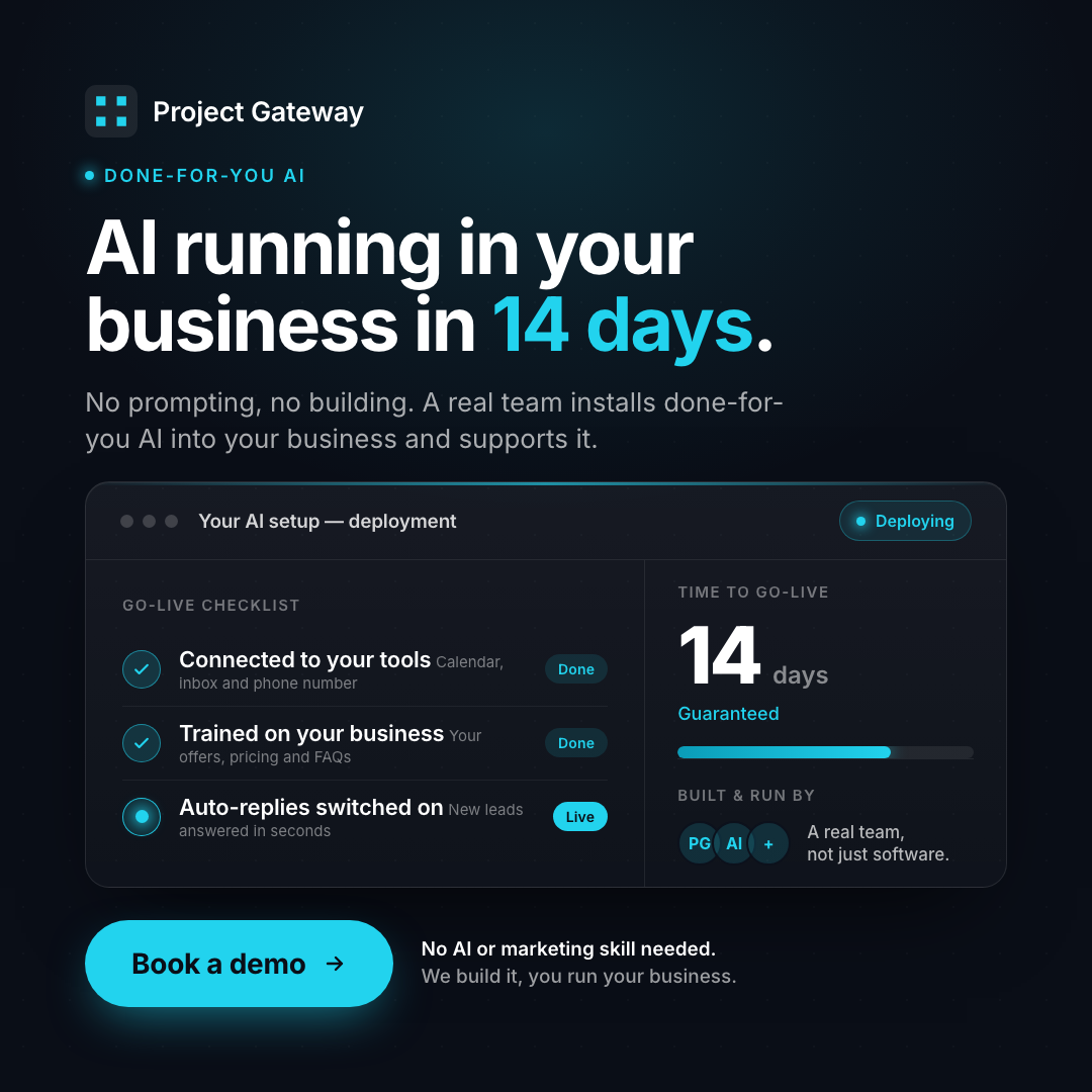 Project Gateway general business ad — Playbook