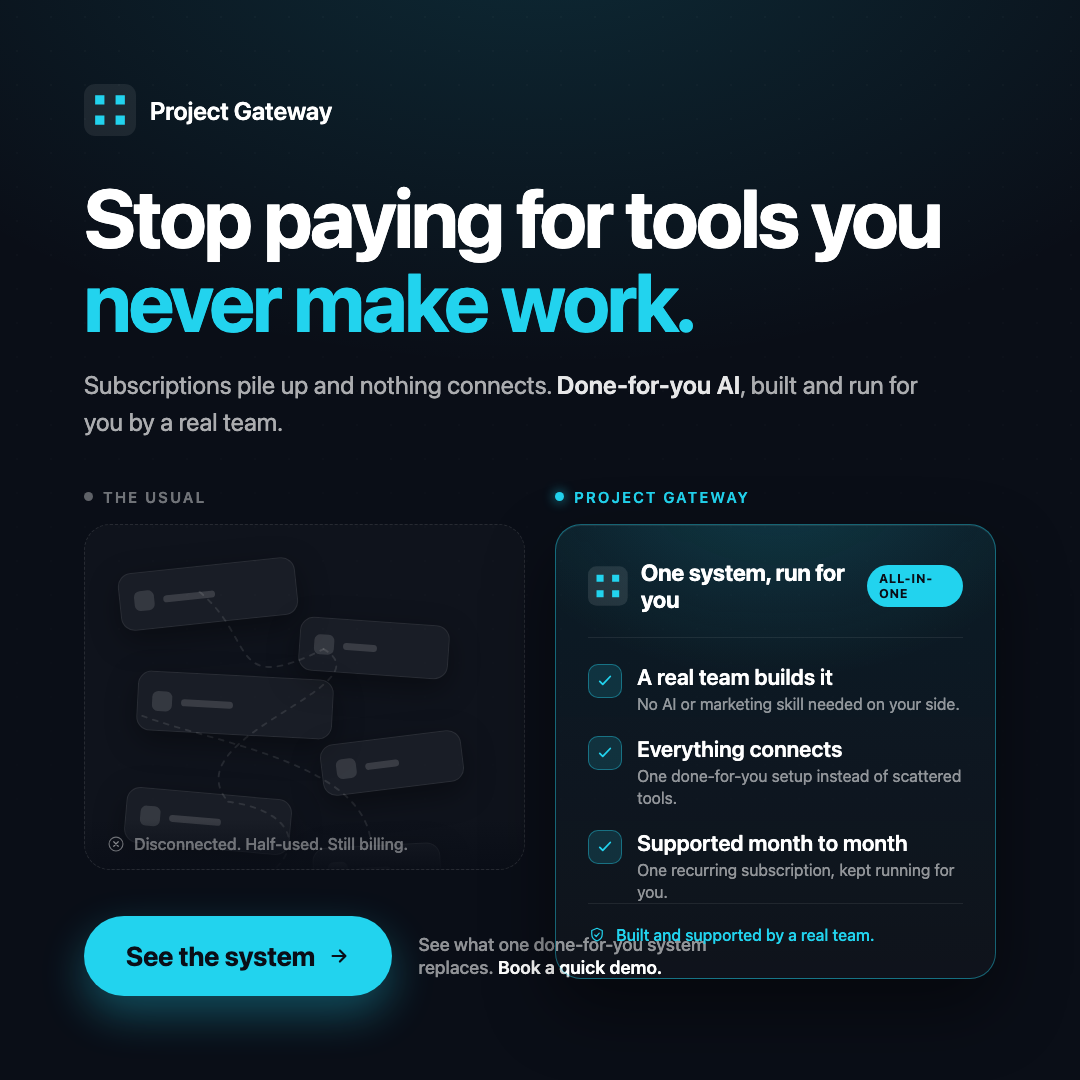 Project Gateway general business ad — Comparison