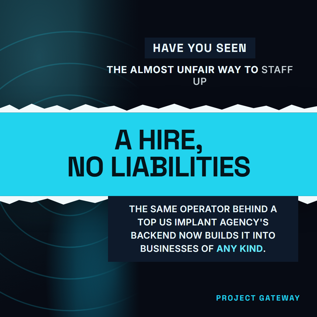 Project Gateway ad, A Hire No Liabilities, Torn Headline